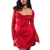 Y2K  Lace Long Sleeve Dress Fashion Sexy Corset Backless Lace Up Short Dresses Womens Clothing - Swefashionstore