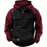 Fall Winter Retro Cargo Hoodies Men&