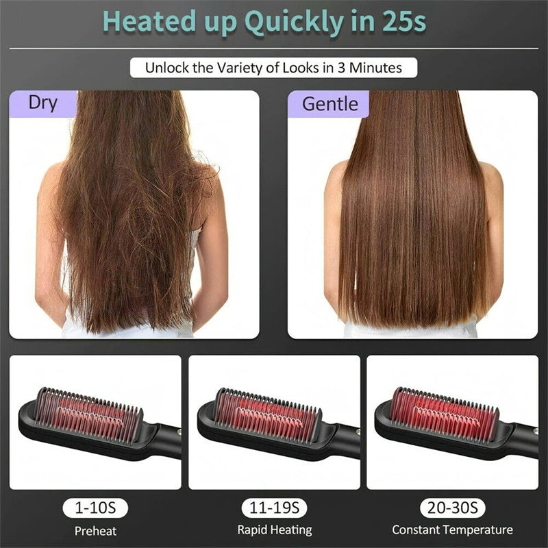 Hot Electric Hair Straightener And CurlingBrush