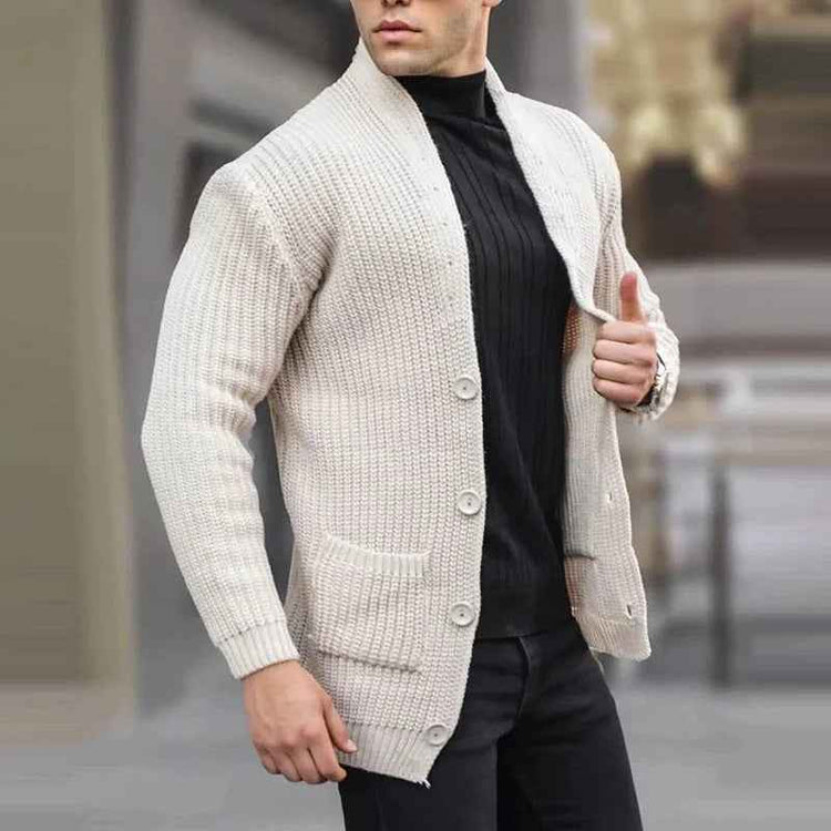 Fashion Casual Slim Fit Sweater in Solid Color for Effortless Style