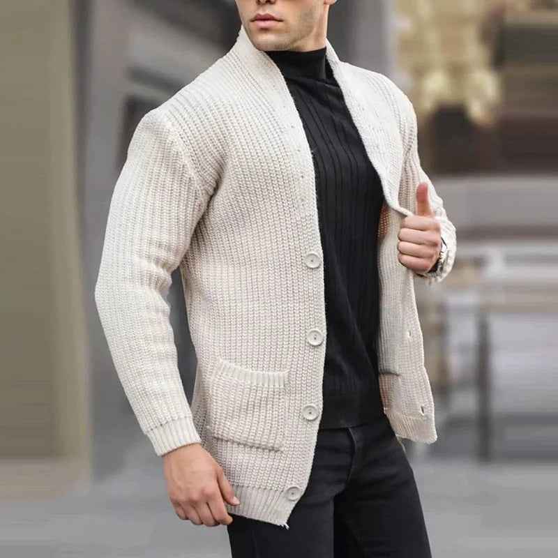 Fashion Casual Slim Fit Sweater in Solid Color for Effortless Style