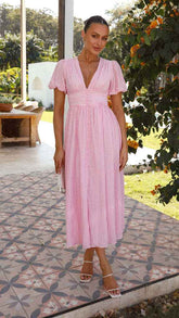 V-neck Short-sleeved Dress for Summer Fashion - Swefashionstore