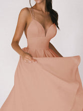 New Design V-neck Suspender Summer Fashion A-Line Long Dresses - Swefashionstore