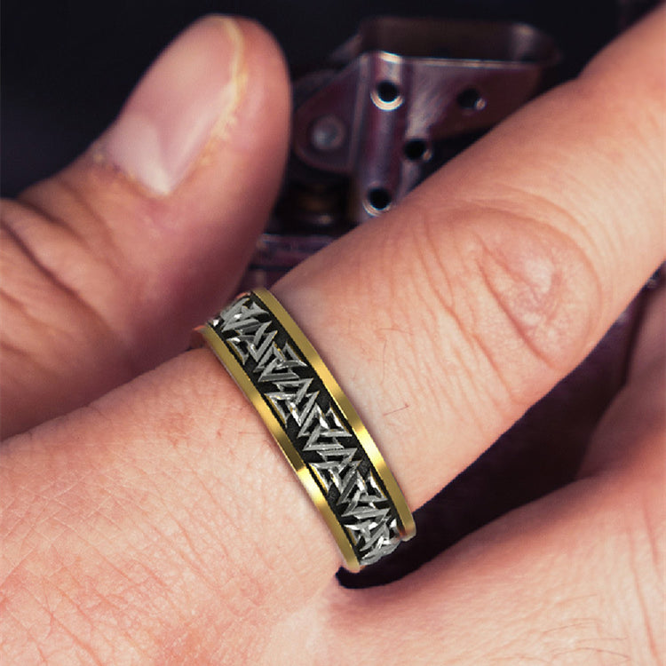 Viking Knot Silver Set Bronze Ring Male - Swefashionstore