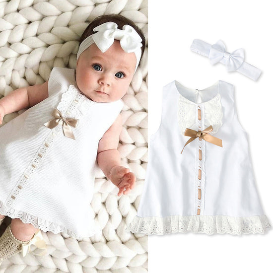 Girls baby sleeveless bow skirt - Swefashionstore