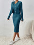 Front Button Cropped Top And Slim Fit Dress - Swefashionstore
