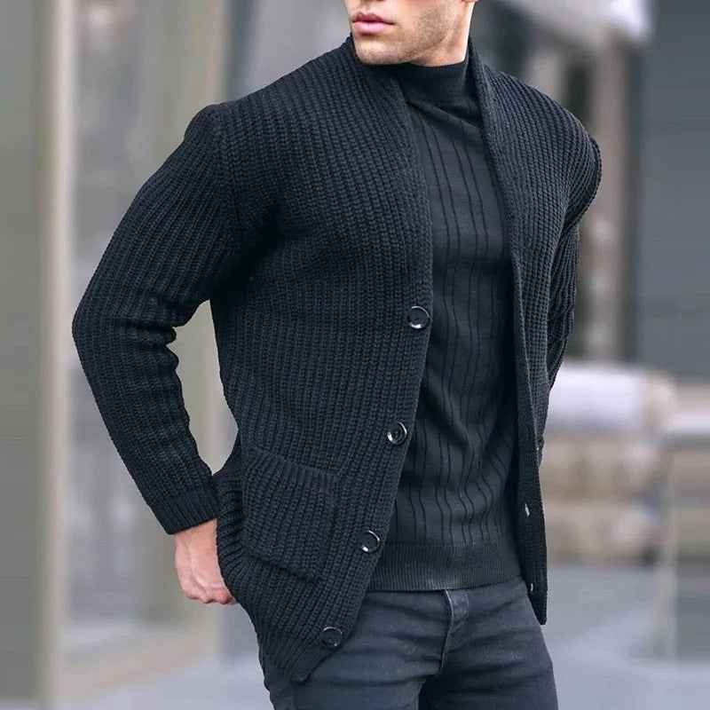 Fashion Casual Slim Fit Sweater in Solid Color for Effortless Style