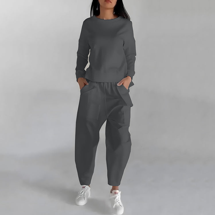 Solid Color Fashion Sweatshirt Long Sleeve for Trendy Casual Looks - Swefashionstore