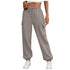 Casual Side Pocket Elastic Waist Solid Color Straight-leg Pants - Swefashionstore