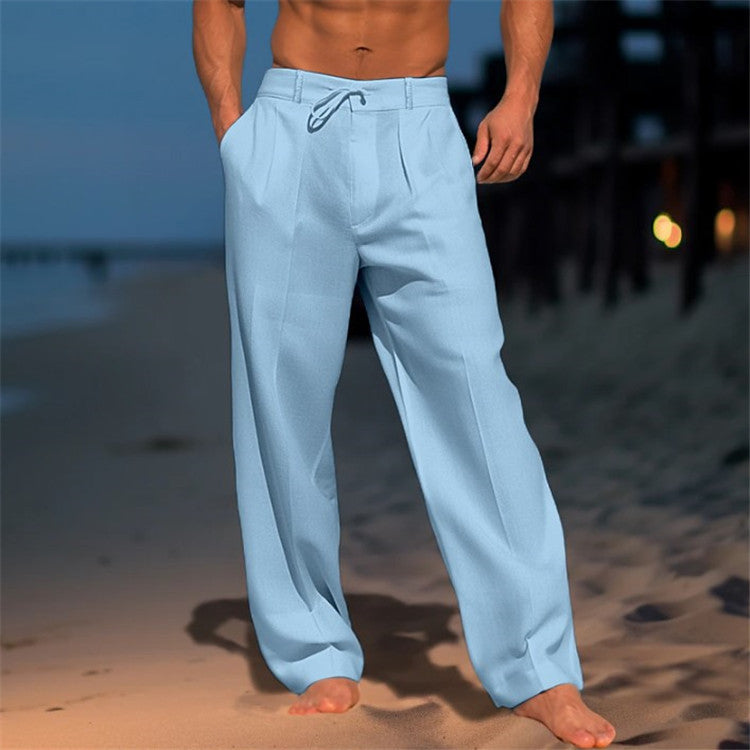 Casual Wide-Leg Straight Pants With Pockets For Men - Swefashionstore