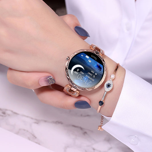 Smartwatch für Damen, wasserdicht, Herzfrequenzmesser