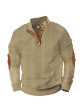 Fashion Jacquard Buckle Long Sleeve Embroidered Patch Sweater