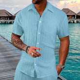 Polo Short Sleeve Button Casual Loose Short Sleeves Shirt - Swefashionstore