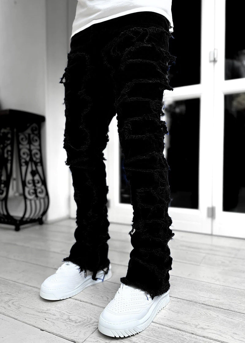 Long Tight Fit Stacked Jeans For Mens Clothing - Swefashionstore