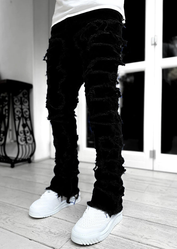 Long Tight Fit Stacked Jeans For Mens Clothing - Swefashionstore