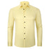 Solid Long Sleeve Shirt Fashion Slim Lapel Button Office Business Shirt Men&