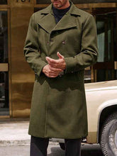 Woolen Male Double-breasted Thickened Woolen Trench Coat