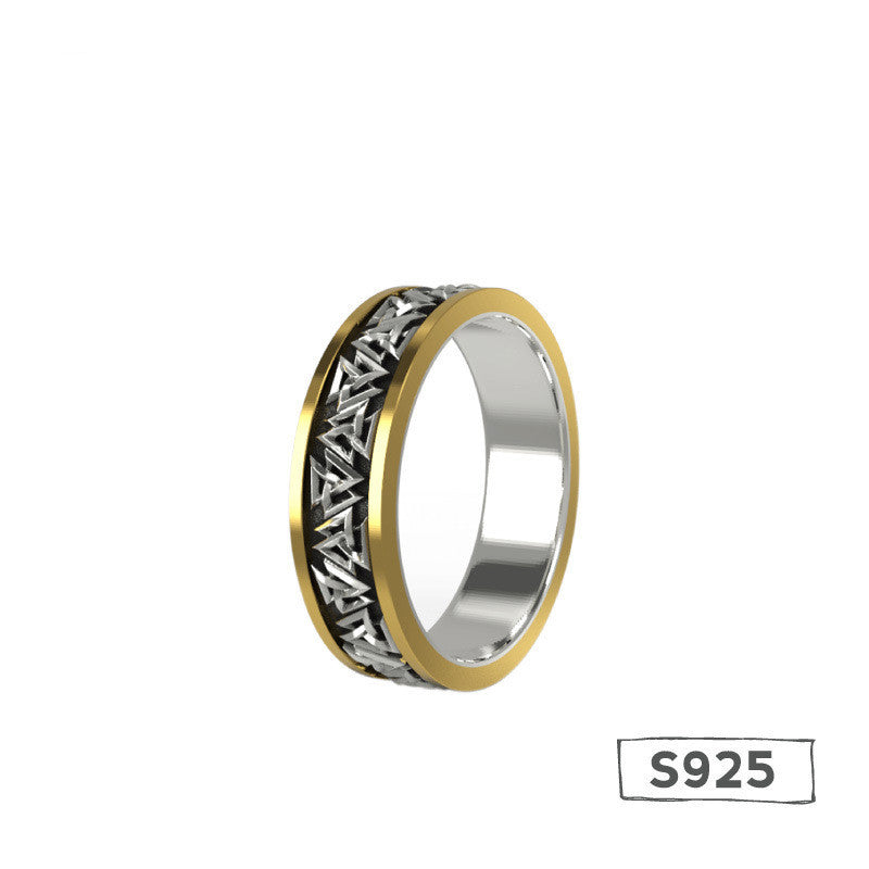 Viking Knot Silver Set Bronze Ring Male - Swefashionstore