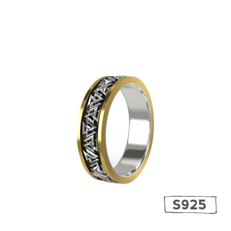 Viking Knot Silver Set Bronze Ring Male - Swefashionstore