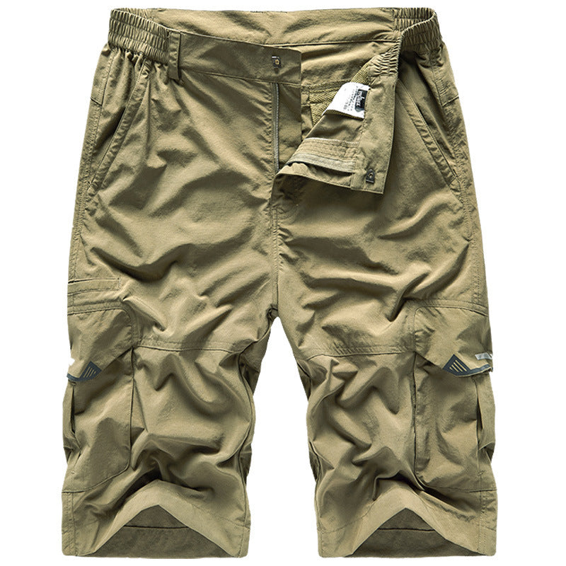 Herren Shorts Schnelltrocknend OUTDOOR Gerade Lose Multi-Tasche