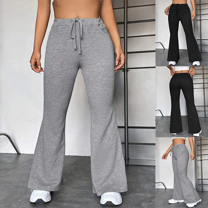 Europea Stitching Yoga Exercise Pants Outdoor Casual Flared Pants - Swefashionstore