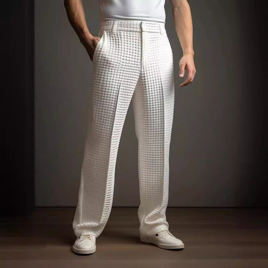 CASUAL Versatile Business Straight Men's Waffle SUIT Pants