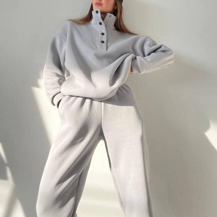Casual Pullovers Long Pant Set Warm Hoodie For Women 2 Pieces - Swefashionstore