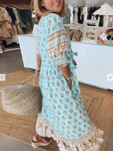 Summer Bohemian Print Lantern-Sleeved Dress Clothing For Women - Swefashionstore