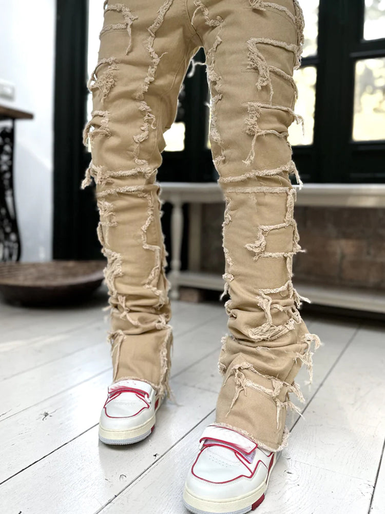Long Tight Fit Stacked Jeans For Mens Clothing - Swefashionstore