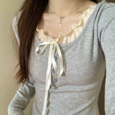 Pure Desire Lace Inner Match Bottoming Shirt for Effortless Style - Swefashionstore