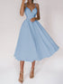 New Design V-neck Suspender Summer Fashion A-Line Long Dresses - Swefashionstore