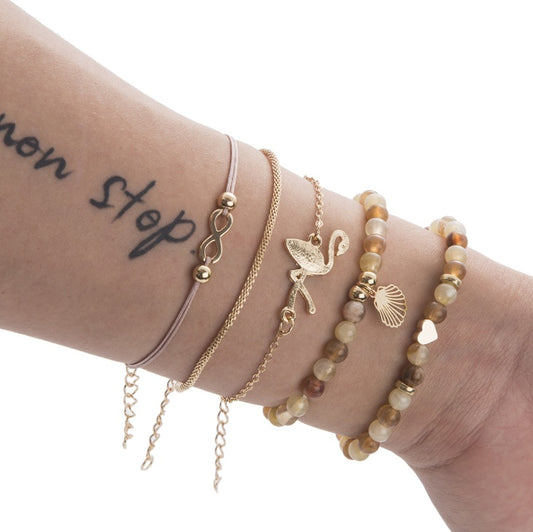 BESTSELLER PERLENKETTE Armband SET Fußkettchen