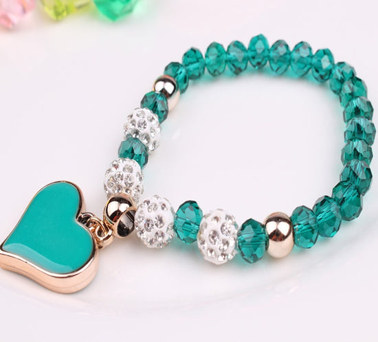 ELASTIC Crystal & Bangle HEART Bracelets - Swefashionstore