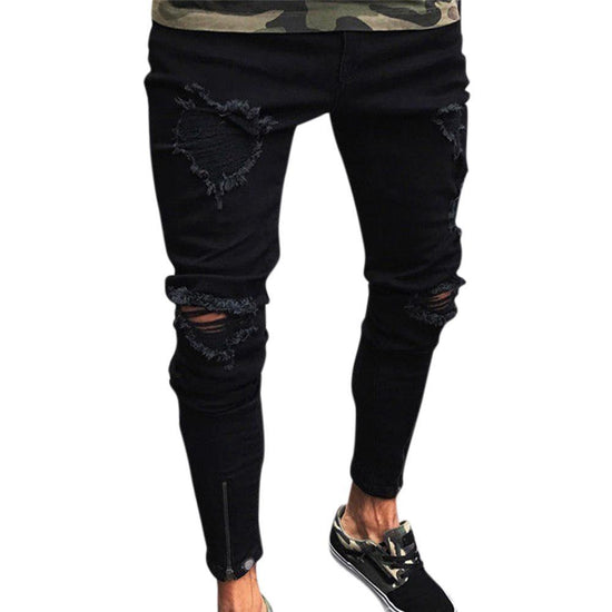 JEANS For Men Trousers Long BASIC Broken Clothes - Swefashionstore