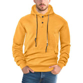 Pullover Solid Color Casual Sports Loose Long Sleeve Hooded Sweater Men