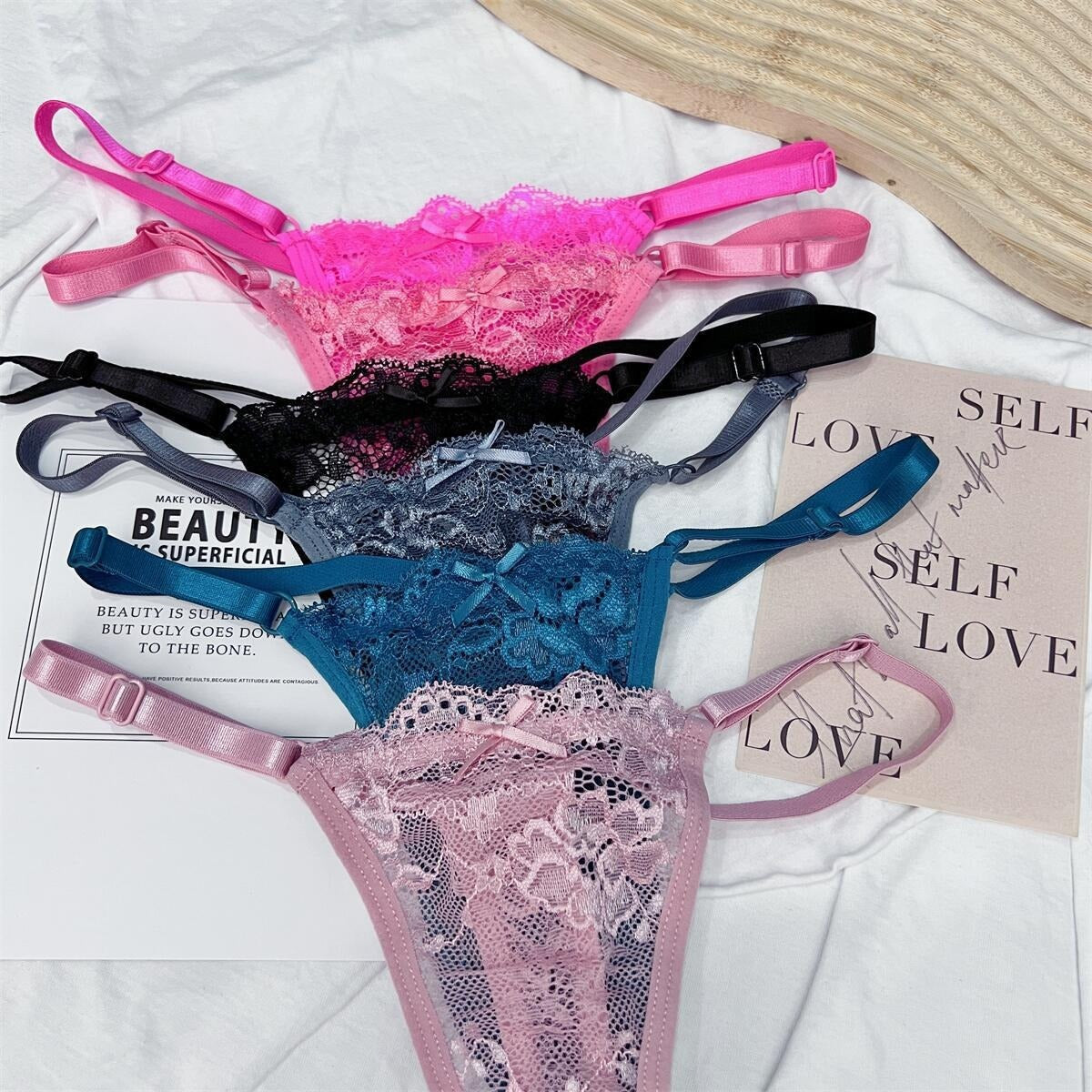 Hollow Lace Adjustable Buckle Low Waist Soft Comfortable Underwear Women - Swefashionstore