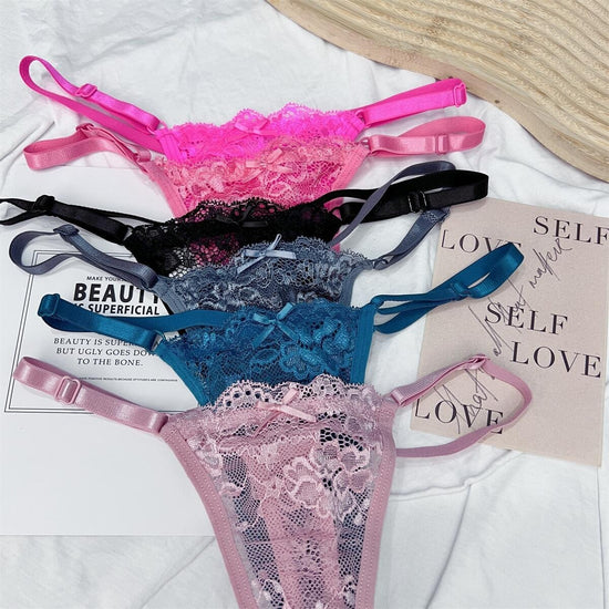 Hollow Lace Adjustable Buckle Low Waist Soft Comfortable Underwear Women - Swefashionstore