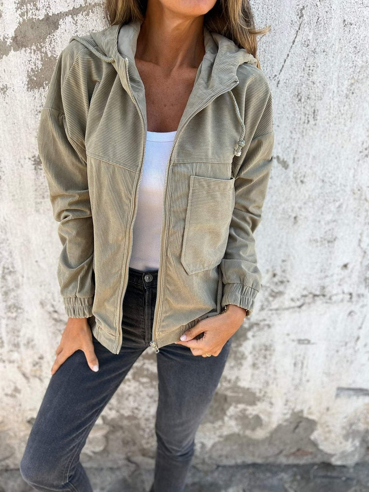 Hooded Zip-up Jacket With Pockets - Swefashionstore