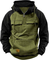 Fall Winter Retro Cargo Hoodies Men&