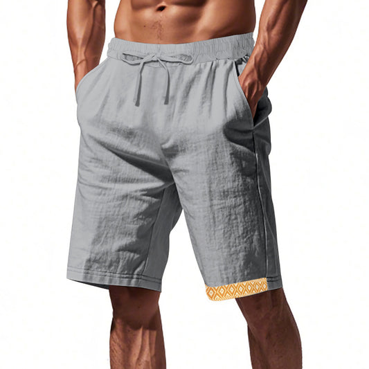 Herren Leinen Lose Atmungsaktive Casual Strandshorts
