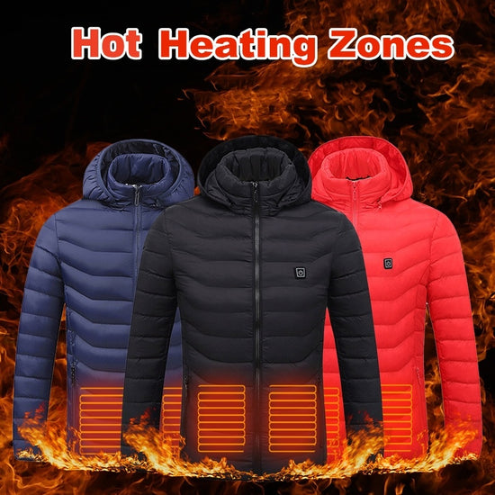 New Heated Jacket for Men - USB Electric Cotton Coat with Thermal Heating Vest for Winter