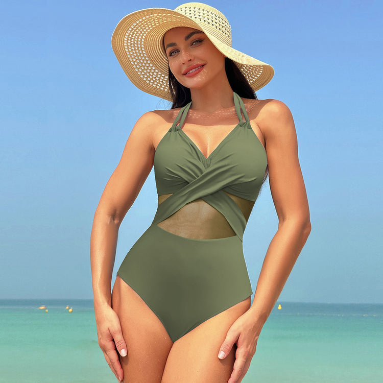 Halter-neck One-piece Swimsuit - Swefashionstore