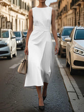 Summer Irregular Sleeveless Dress With Belt Fashion Temperament Slim Back Zipper Dresses For Women Clothing - Swefashionstore