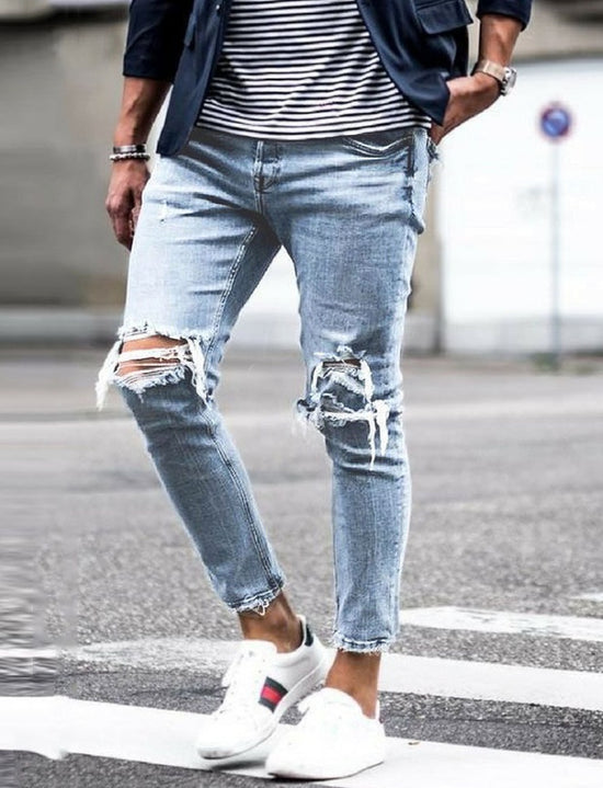 NEW Ripped SKINNY Jeans mens Streetwear - Swefashionstore