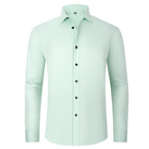 Solid Long Sleeve Shirt Fashion Slim Lapel Button Office Business Shirt Men&