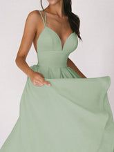 New Design V-neck Suspender Summer Fashion A-Line Long Dresses - Swefashionstore