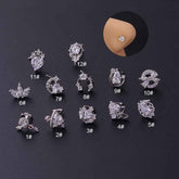 Fashion Personality Love Crown Zircon Nose Stud