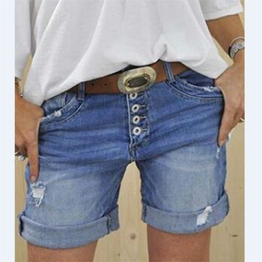 NEWCOMER Shorts DENIM Straight Schwarz Dunkel BAUMWOLLE Shorts