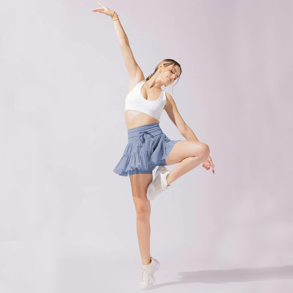 High Waist Dress With Anti-exposure Safety Pants - Swefashionstore