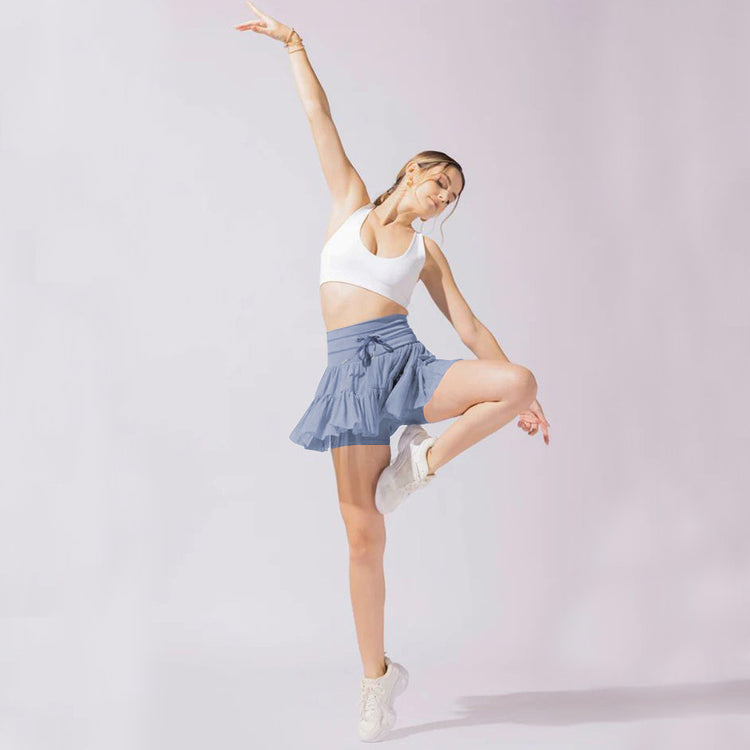 High Waist Dress With Anti-exposure Safety Pants - Swefashionstore